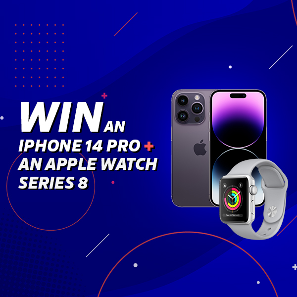 win an iPhone 14 Pro and an Apple Watch Series 8